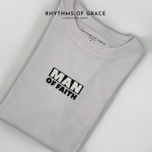 Mga Rhythms of Grace Apparel | Man of Faith | Malaking T-Shirt
