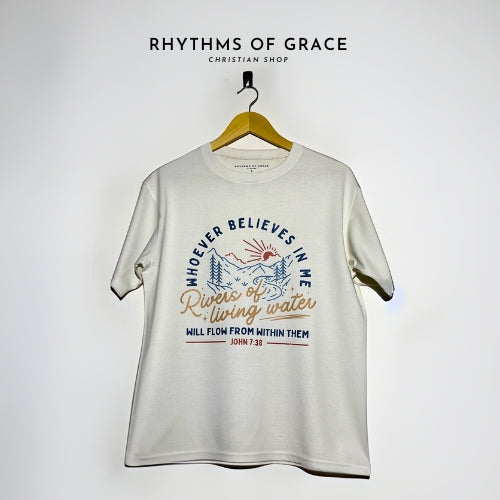 Mga Rhythms of Grace Apparel | Juan 7:38 (Colored Version) | Malaking T-Shirt