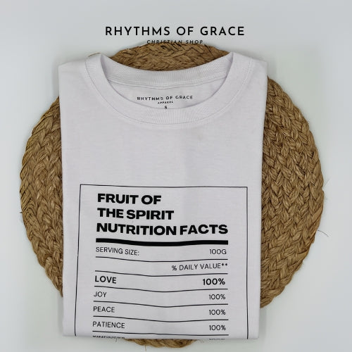 Mga Rhythms of Grace Apparel | Fruit of the Spirit Nutrition Facts | Malaking T-Shirt