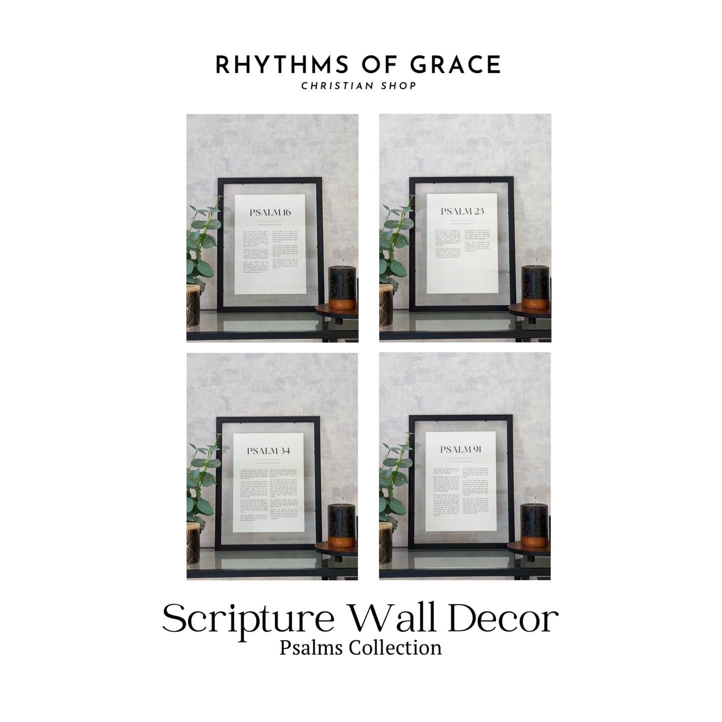 Psalm 91 Bible Scripture Wall Art, Home Decor
