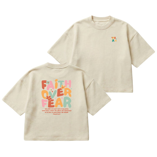 Faith Over Fear – Boxy Cropped Shirt