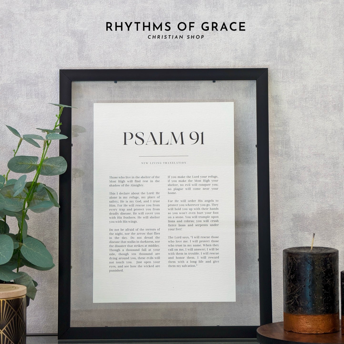 Psalm 91 Bible Scripture Wall Art, Home Decor