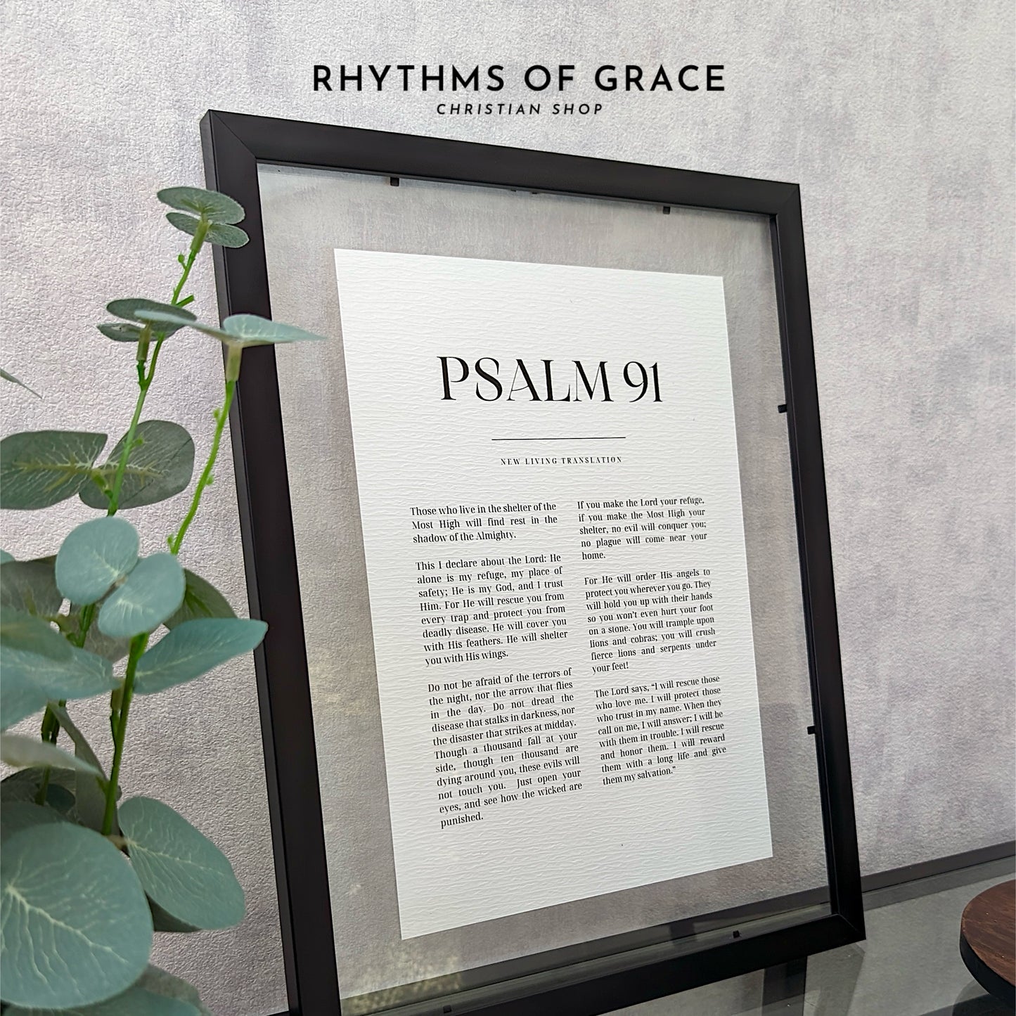 Psalm 91 Bible Scripture Wall Art, Home Decor