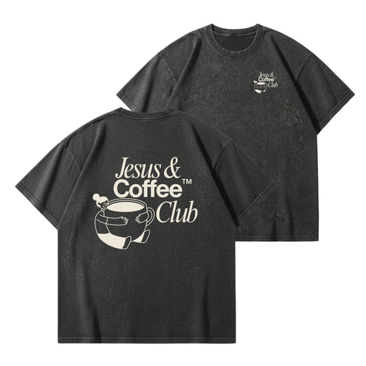 Jesus and Coffee Club – Vintage Washed T-Shirt