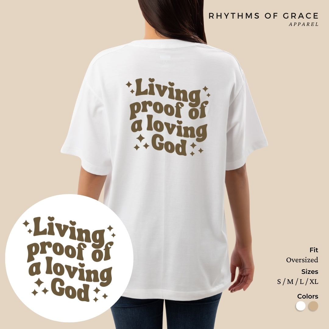 Mga Rhythms of Grace Apparel | Buhay na patunay ng isang mapagmahal na Diyos | Malaking T-Shirt