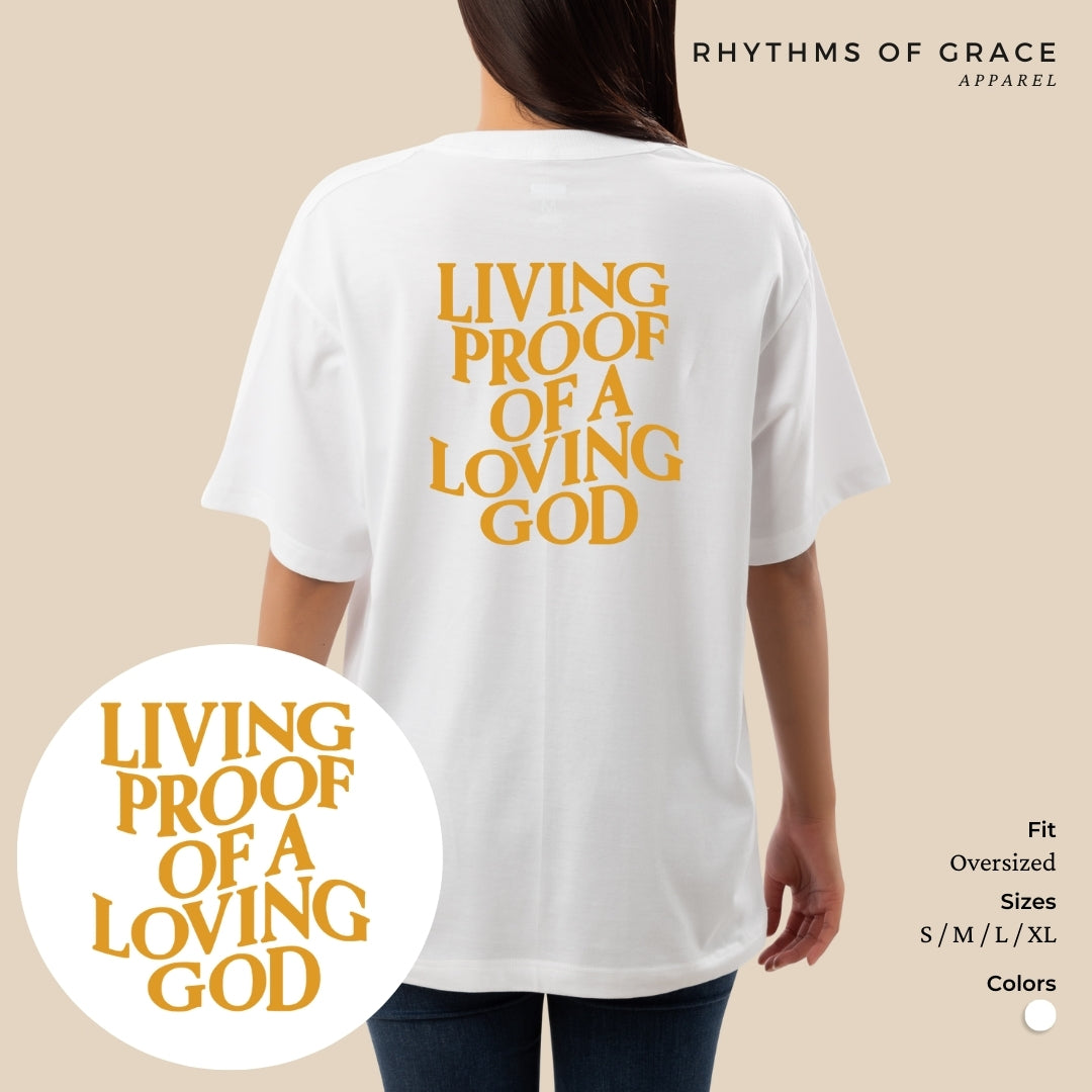 Mga Rhythms of Grace Apparel | Buhay na patunay ng isang mapagmahal na Diyos | Malaking T-Shirt