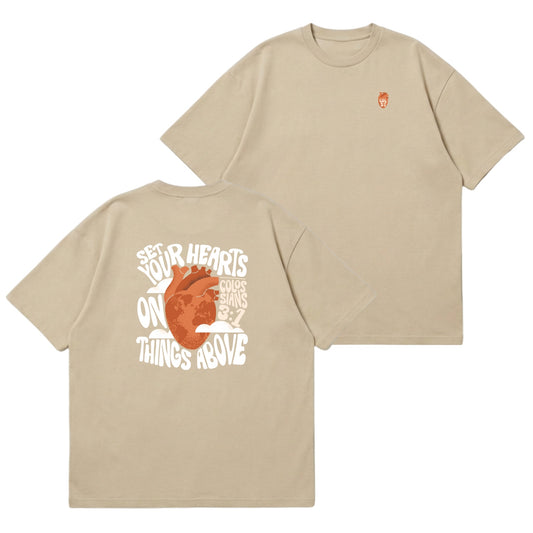 Set Your Hearts On Things Above – Premium Oversized T-Shirt