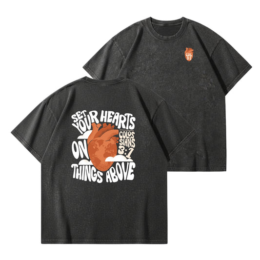 Set Your Hearts On Things Above – Vintage Washed T-Shirt