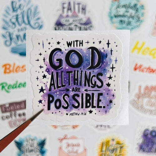 With God All Things Are Possible – Waterproof Sticker