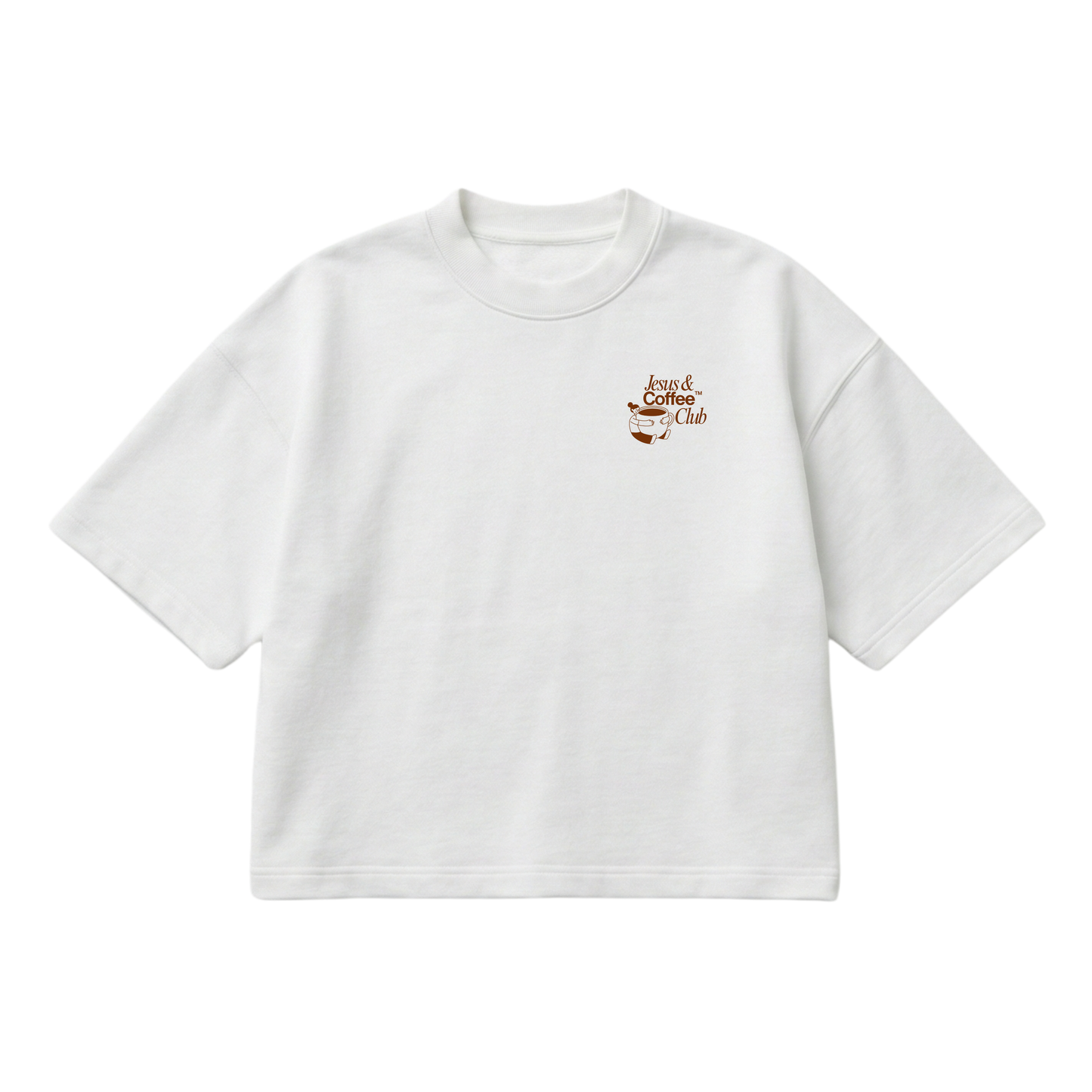 Jesus and Coffee Club – Boxy Cropped Shirt