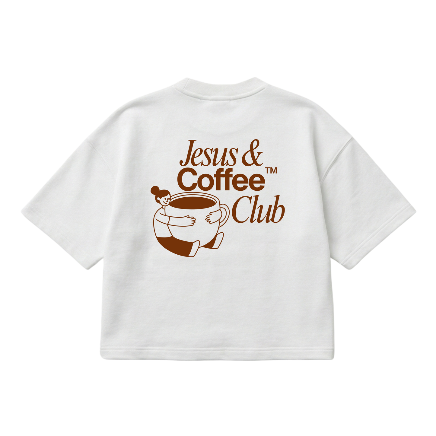 Jesus and Coffee Club – Boxy Cropped Shirt