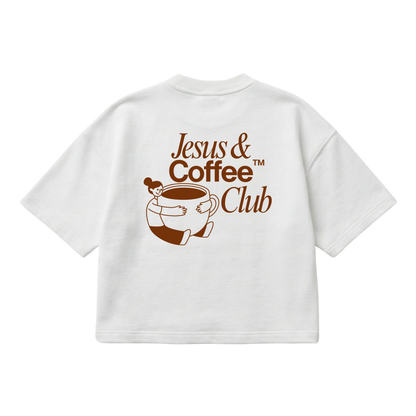 Jesus and Coffee Club – Boxy Cropped Shirt