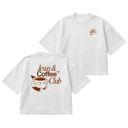 Jesus and Coffee Club – Boxy Cropped Shirt