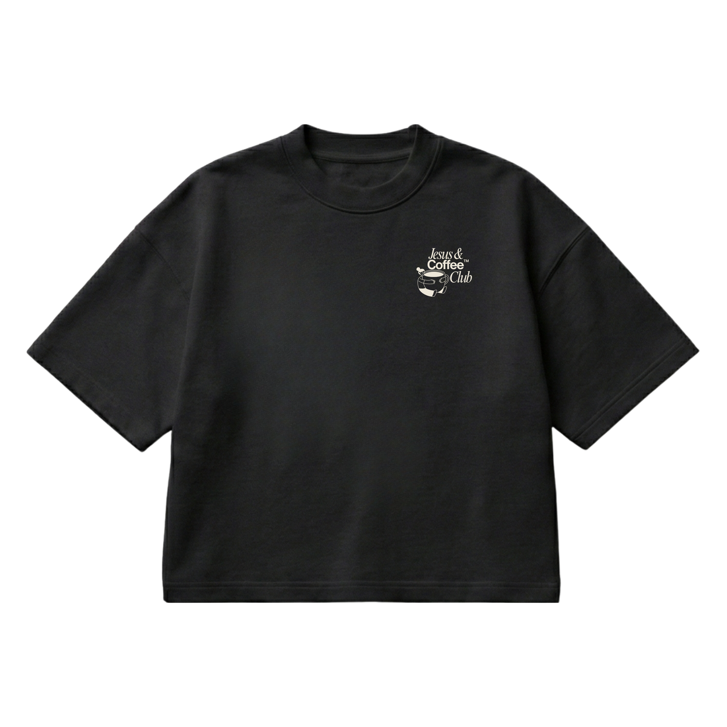 Jesus and Coffee Club – Boxy Cropped Shirt