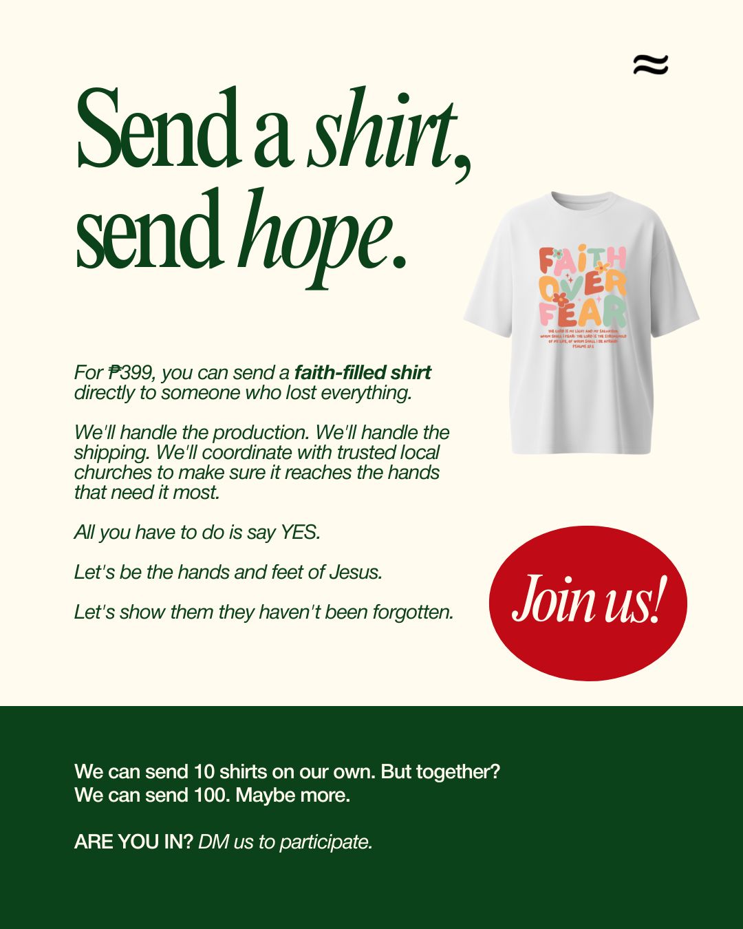 Faith-filled Shirt for Typhoon Victims