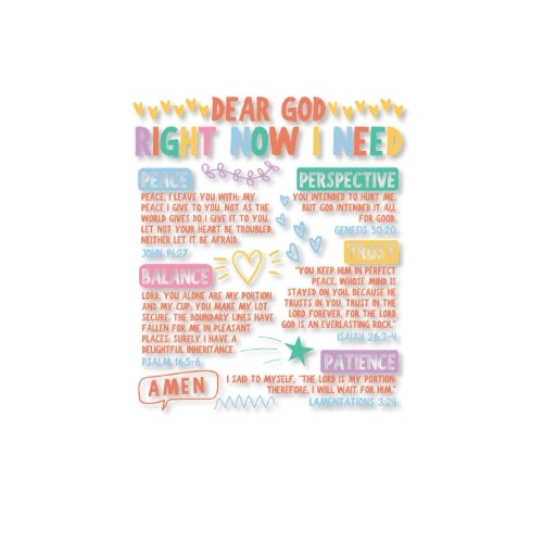 Dear God, Right Now I Need… – UV Waterproof Sticker