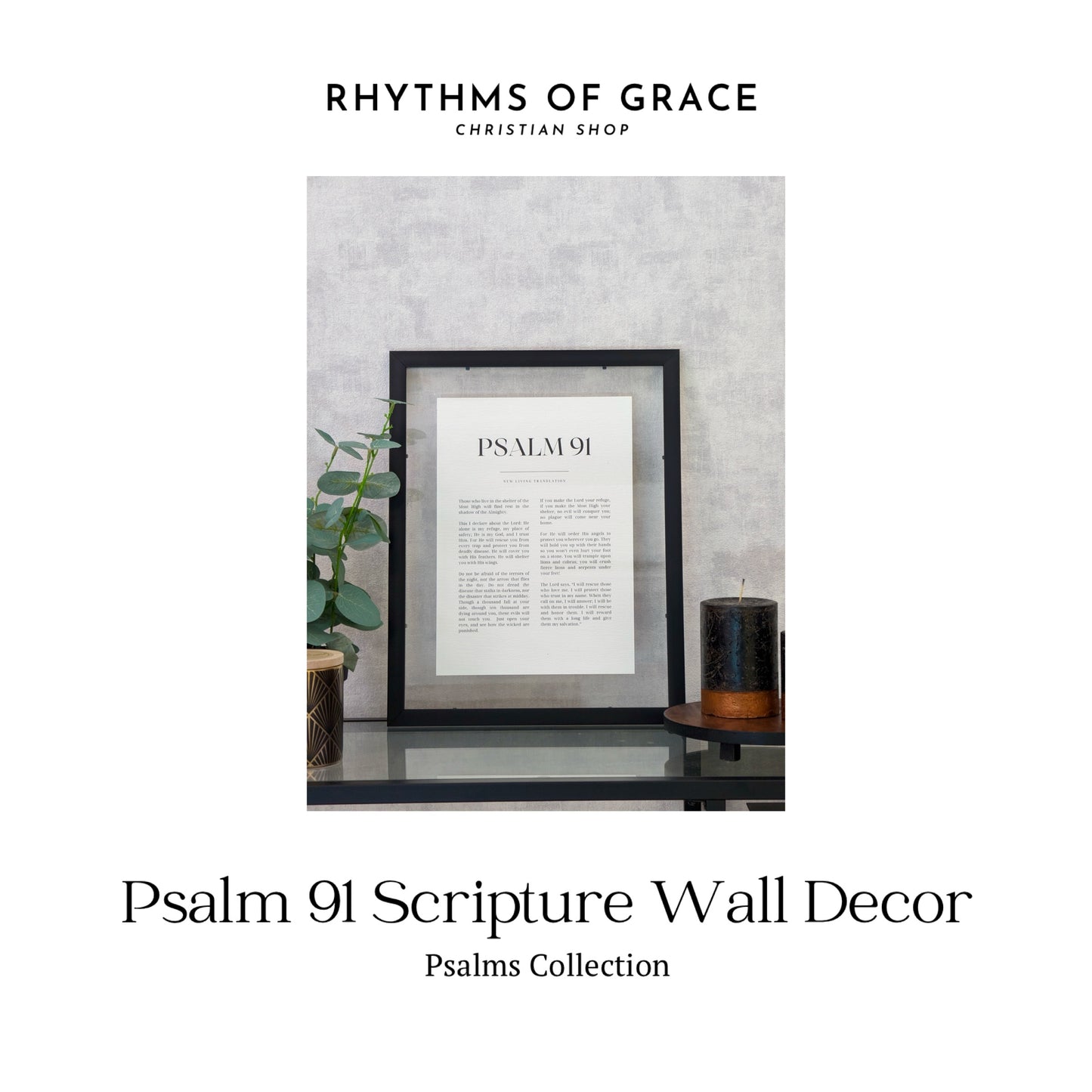Psalm 91 Bible Scripture Wall Art, Home Decor