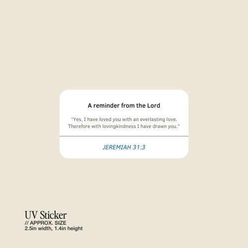 Jeremiah 31:3 – UV Waterproof Sticker