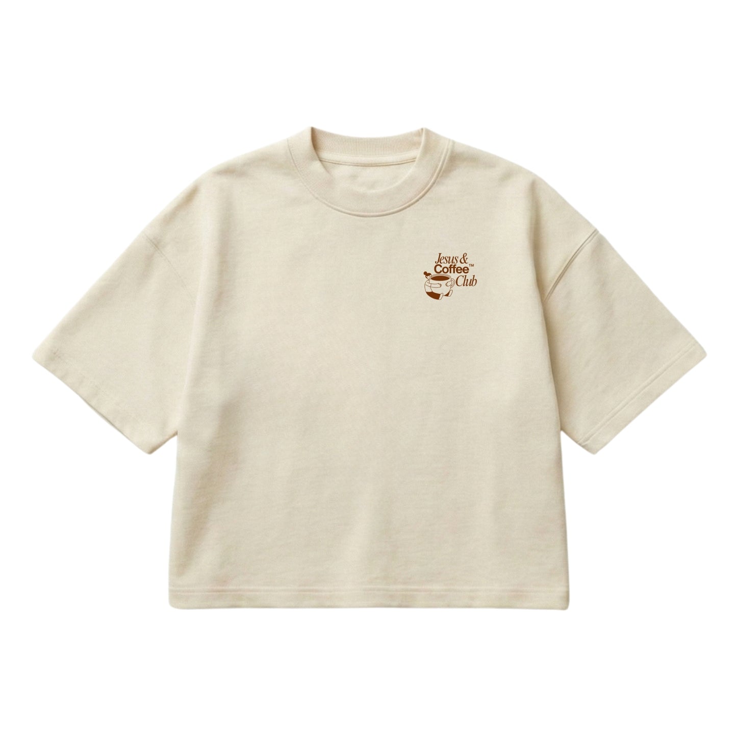 Jesus and Coffee Club – Boxy Cropped Shirt