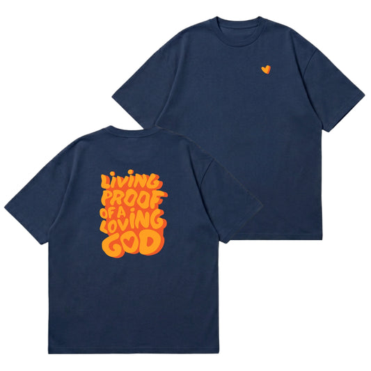 Living Proof of a Loving God – Premium Oversized T-Shirt