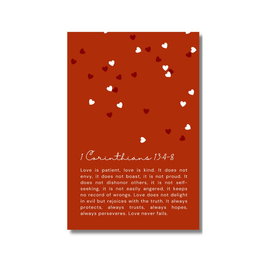 Love Is 1 Corinthians 13 - 4x6 Red Postcard