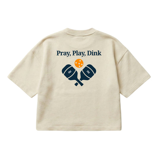 Pray, Play, Dink – Boxy Cropped Shirt