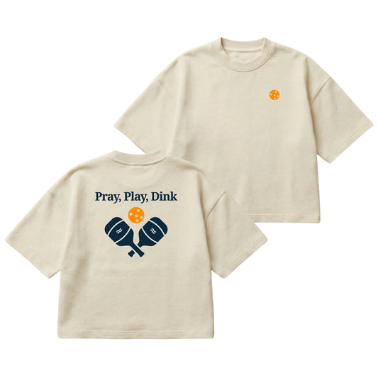 Pray, Play, Dink – Boxy Cropped Shirt