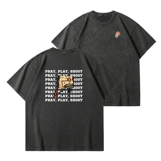 Pray, Play, Shoot – Vintage Washed T-Shirt