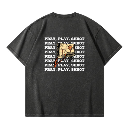 Pray, Play, Shoot – Vintage Washed T-Shirt