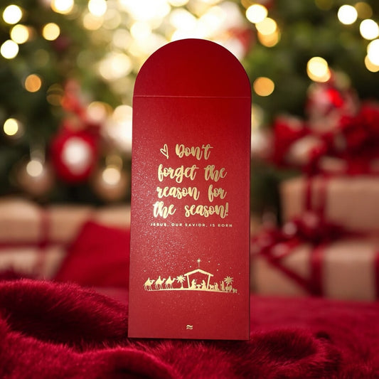 Reason for Season - Red Christmas Money Envelope