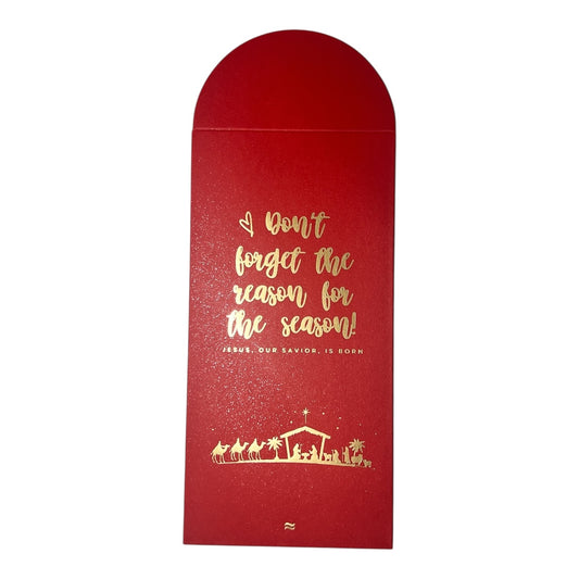 Reason for Season - Red Christmas Money Envelope