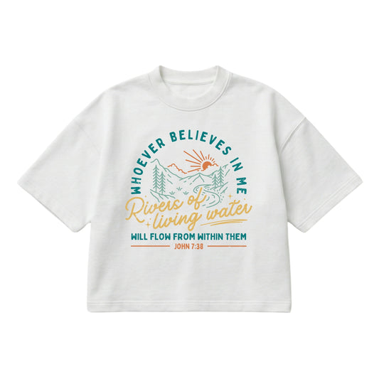 Rivers of Living Water – Boxy Cropped Shirt