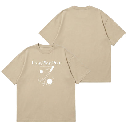 Tee time with Jesus  – Premium Oversized T-Shirt