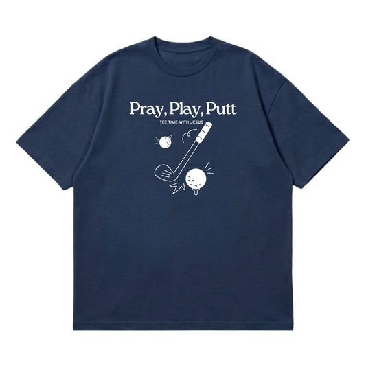 Tee time with Jesus  – Premium Oversized T-Shirt