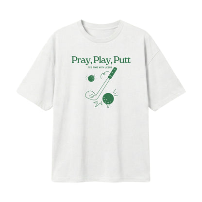 Tee time with Jesus – Lightweight Oversized T-Shirt