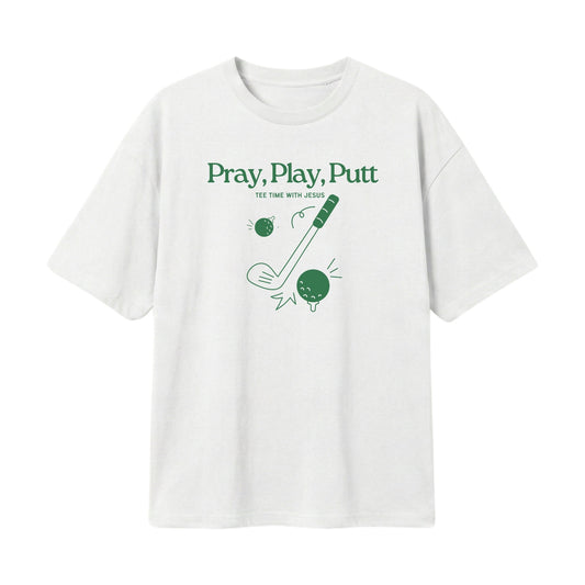 Tee time with Jesus – Lightweight Oversized T-Shirt