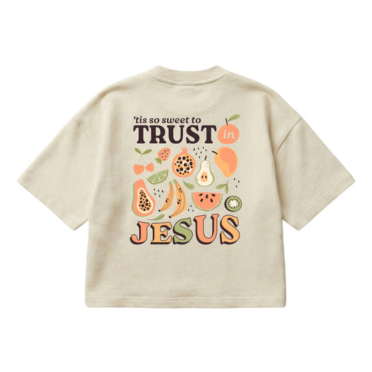 Trust In Jesus – Boxy Cropped Shirt
