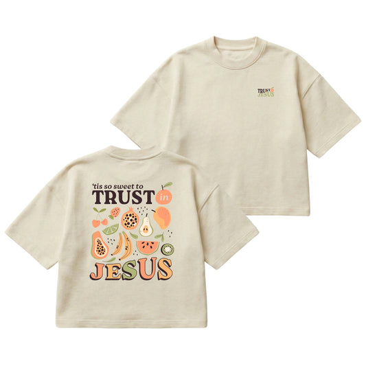 Trust In Jesus – Boxy Cropped Shirt